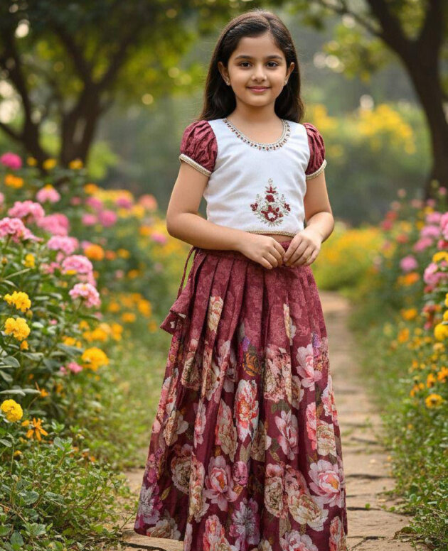 MV-KDS-003 - FLORAL PRINTED LEHENGA