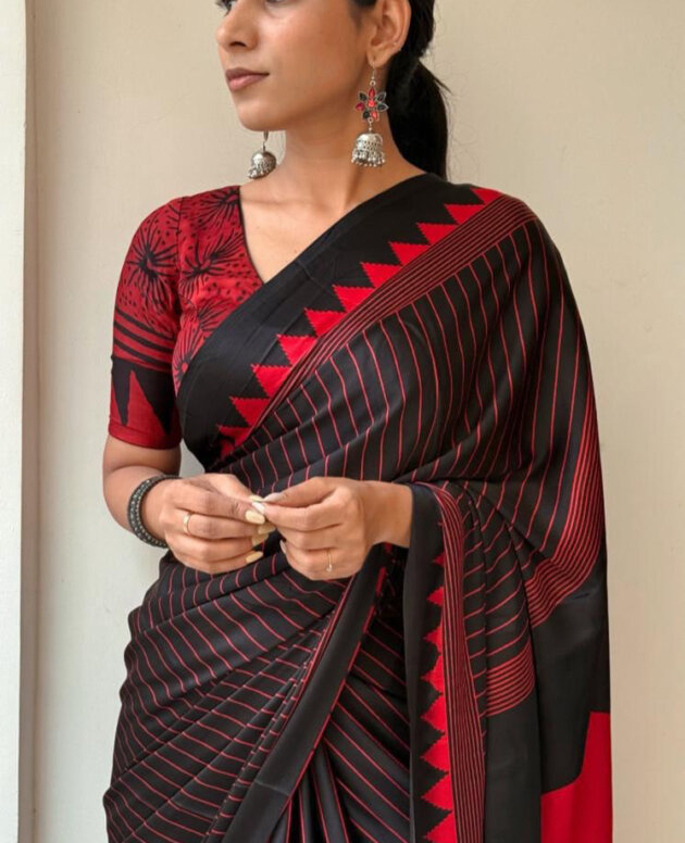 MV-GSS-001 - Semi Gaji Original saree with Tassels