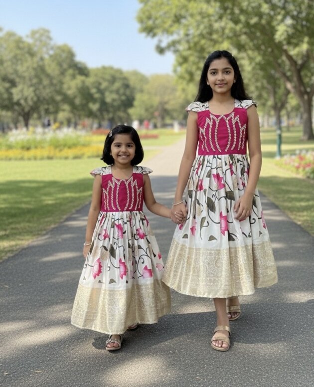 MV-KDS-002 - GIRLS TRADITIONAL DESIGNER GOWN