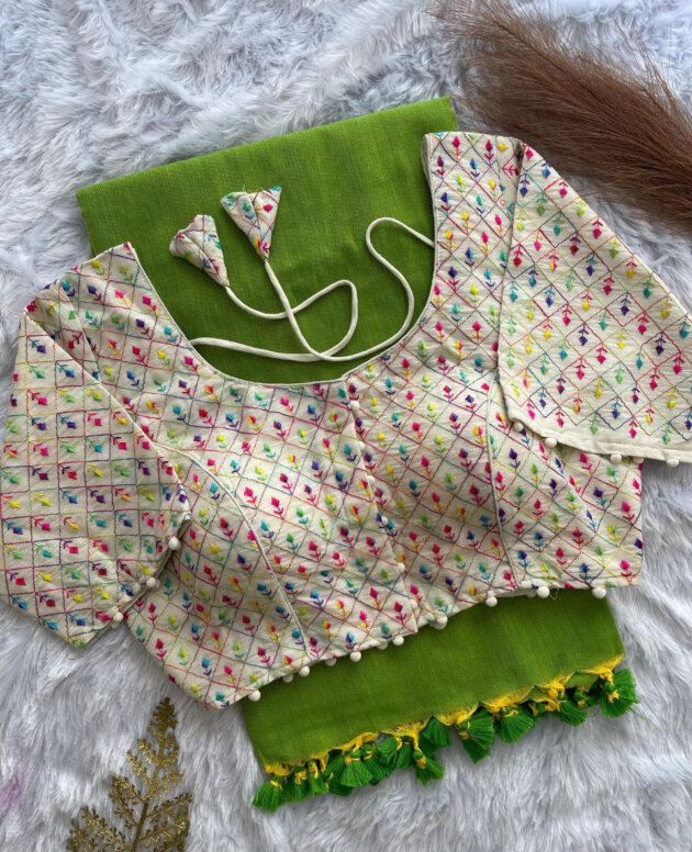 MV-KCB-S - KHADI COTTON HANDLOOM SAREE WITH BLOUSE