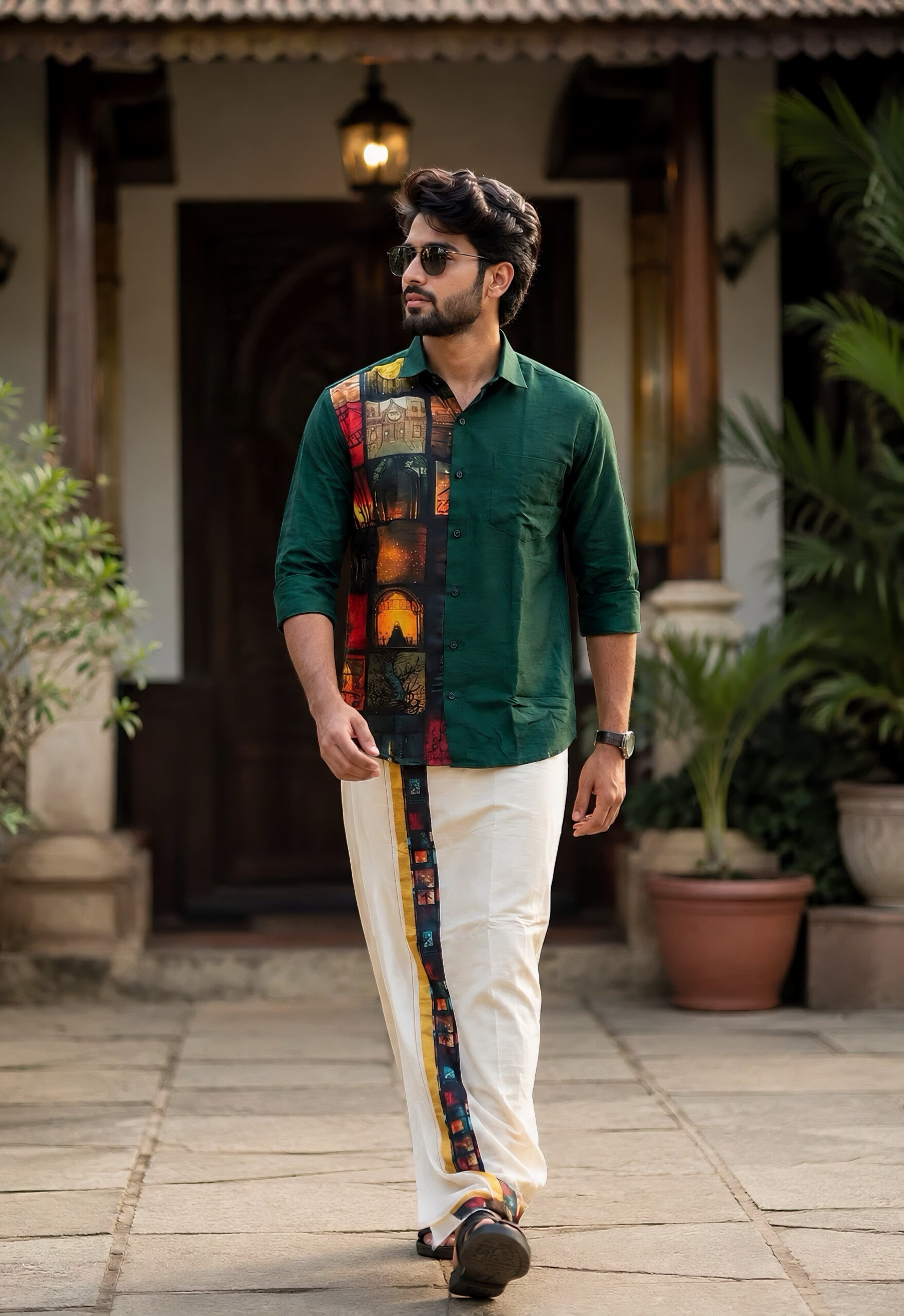 MV-ONM-005 - SHIRT & MUNDU COMBO FOR MEN - FULL SLEEVE - ONAM SPECIAL - Image 3