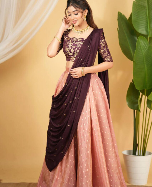 MV-LHN-011 - Banarasi zari silk Lehenga - Heritage draped in divine elegance