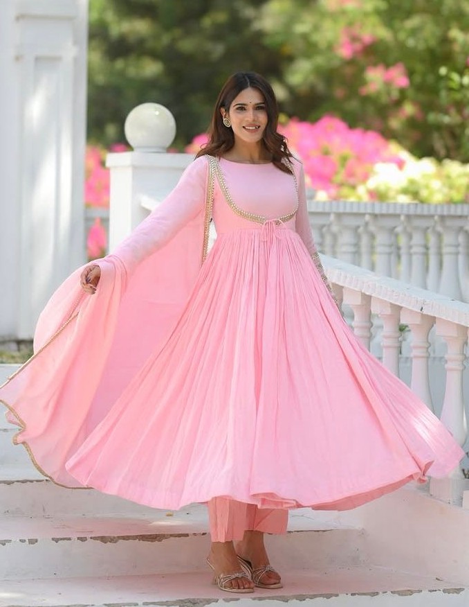 MV-ANK-005- Designer Anarkali Suit - with Dupatta and Pant set