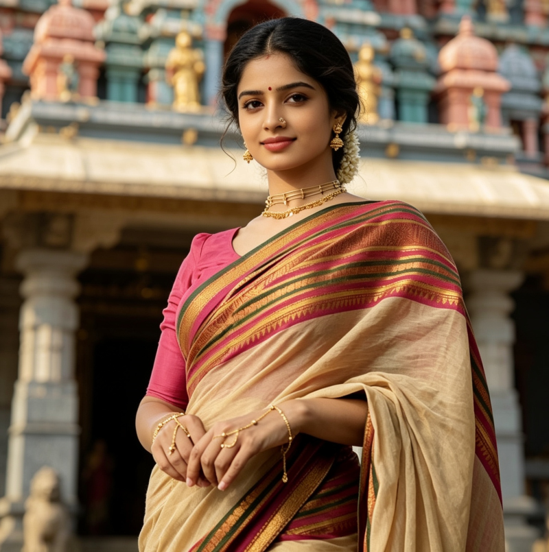 MV-MUL-005 - MUL COTTON SAREE - ONAM SPECIAL - Image 5