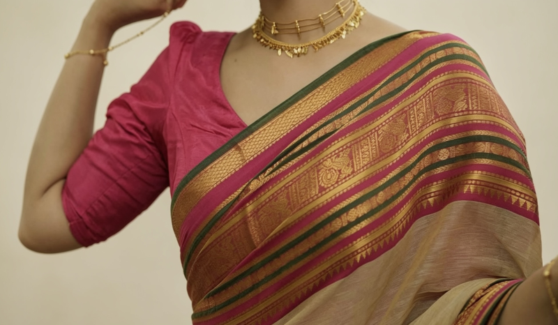MV-MUL-005 - MUL COTTON SAREE - ONAM SPECIAL - Image 6