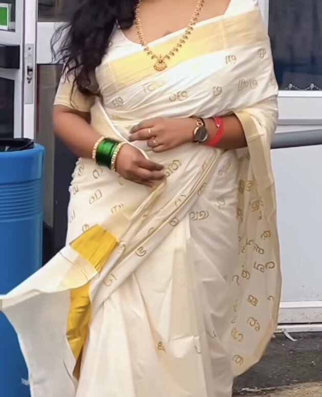 MV-KSA-005 - Aksharamala Saree - Kerala Onam Special