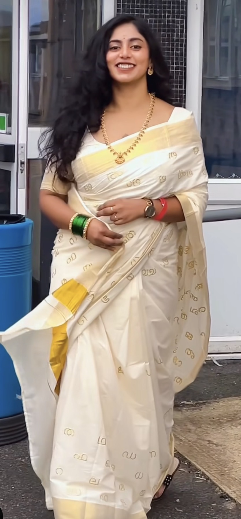 MV-KSA-005 - Aksharamala Saree - Kerala Onam Special