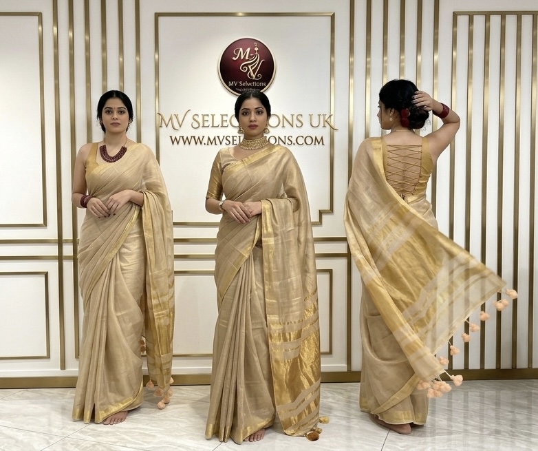 MV-ONM-010 - Kerala Tissue Silk Saree - Onam Special