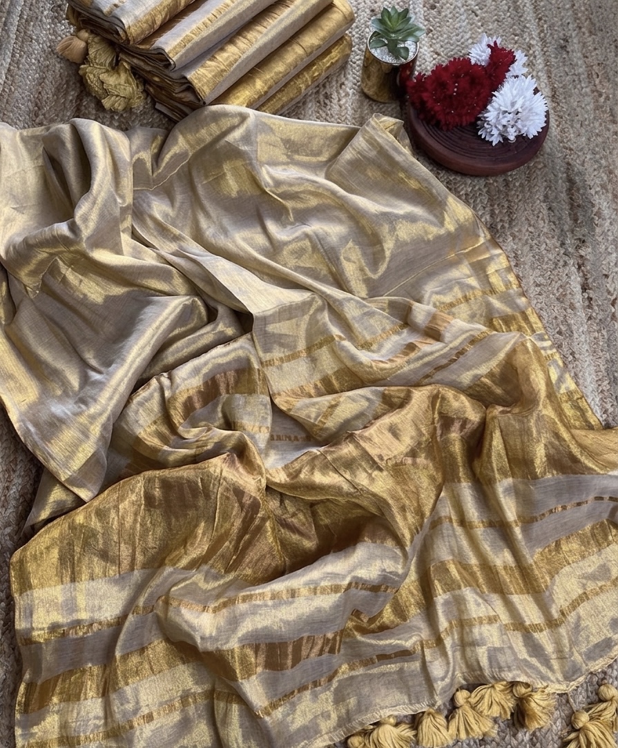 MV-ONM-010 - Kerala Tissue Silk Saree - Onam Special - Image 8