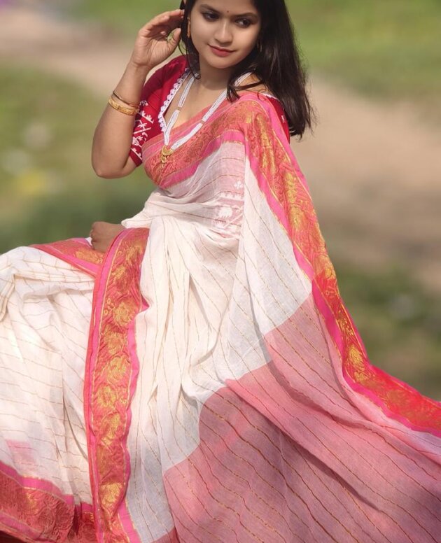 MV-MUL-008 - MUL COTTON SAREE