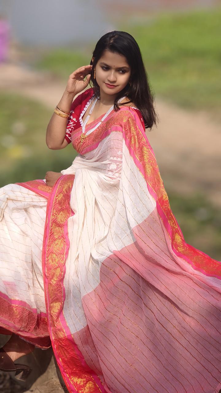 MV-MUL-008 - MUL COTTON SAREE