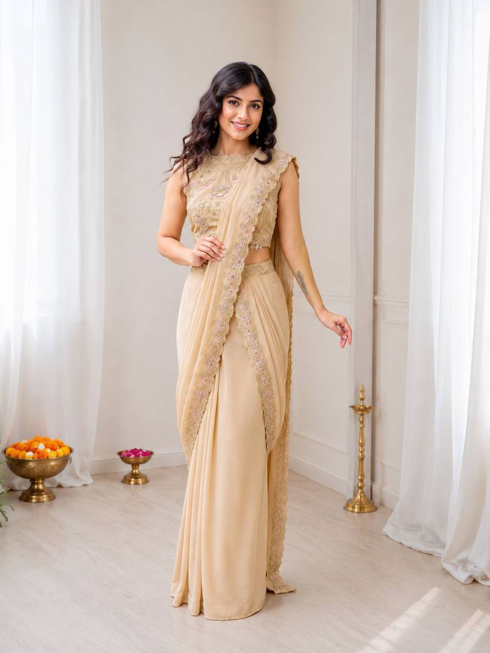 MV-LHN-004 - DESIGNER PREMIUM PARTY WEAR LEHENGA- READY TO WEAR - Image 4