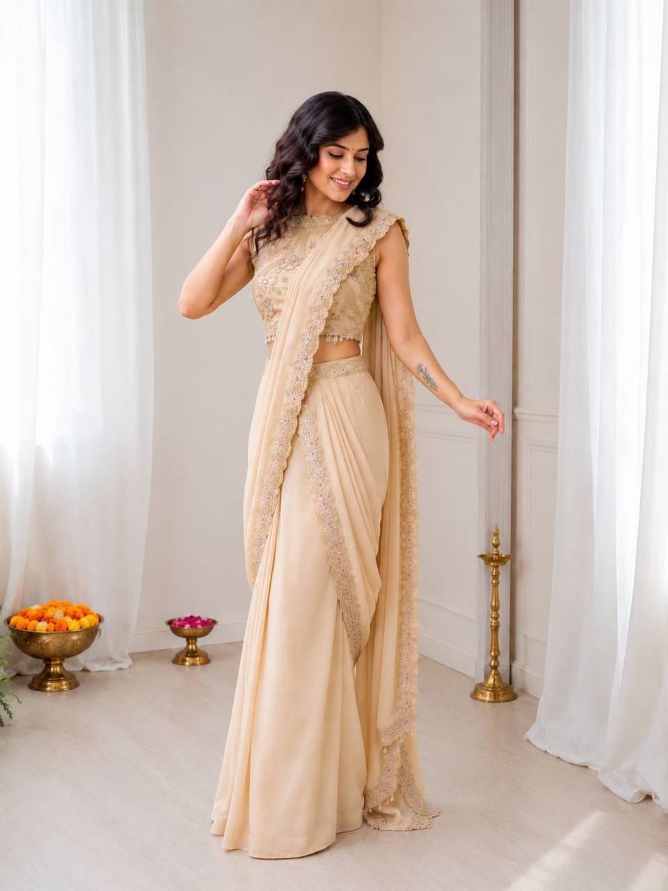 MV-LHN-004 - DESIGNER PREMIUM PARTY WEAR LEHENGA- READY TO WEAR - Image 5