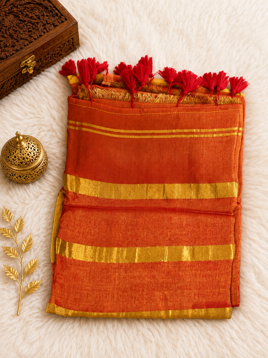 MV-RAG-0001- MV's RAGA™ Agni Gold Tissue Saree - Image 2