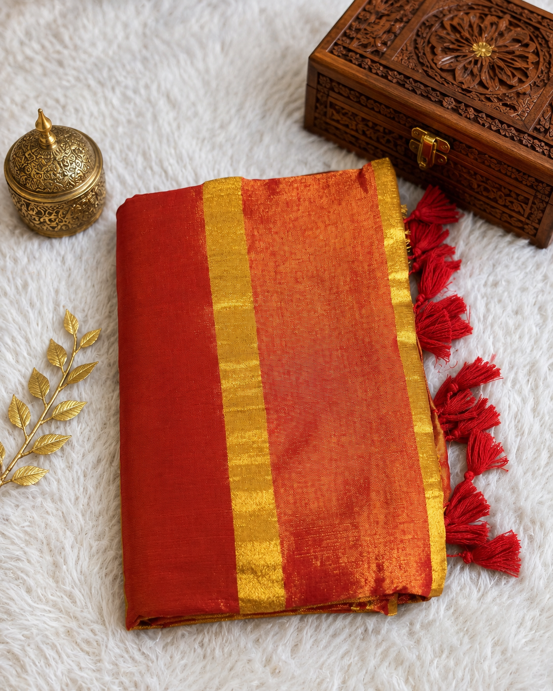 MV-RAG-0001- MV's RAGA™ Agni Gold Tissue Saree - Image 3
