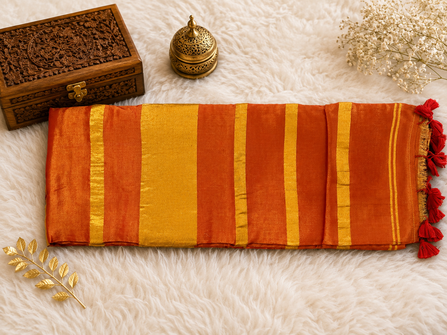 MV-RAG-0001- MV's RAGA™ Agni Gold Tissue Saree - Image 6
