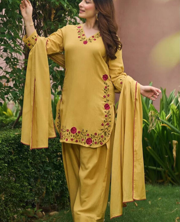 MV-FSH-009- Đesigner Party Wear Mal Chanderi Cotton Top with Farshi Salwar