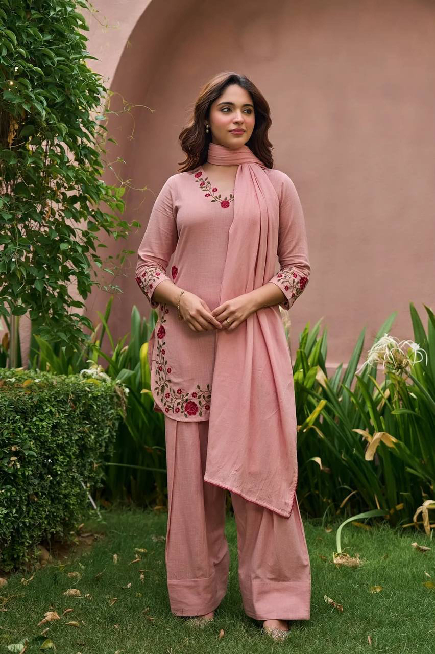 MV-FSH-012- Đesigner Party Wear Mal Chanderi Cotton Top with Farshi Salwar - Image 8