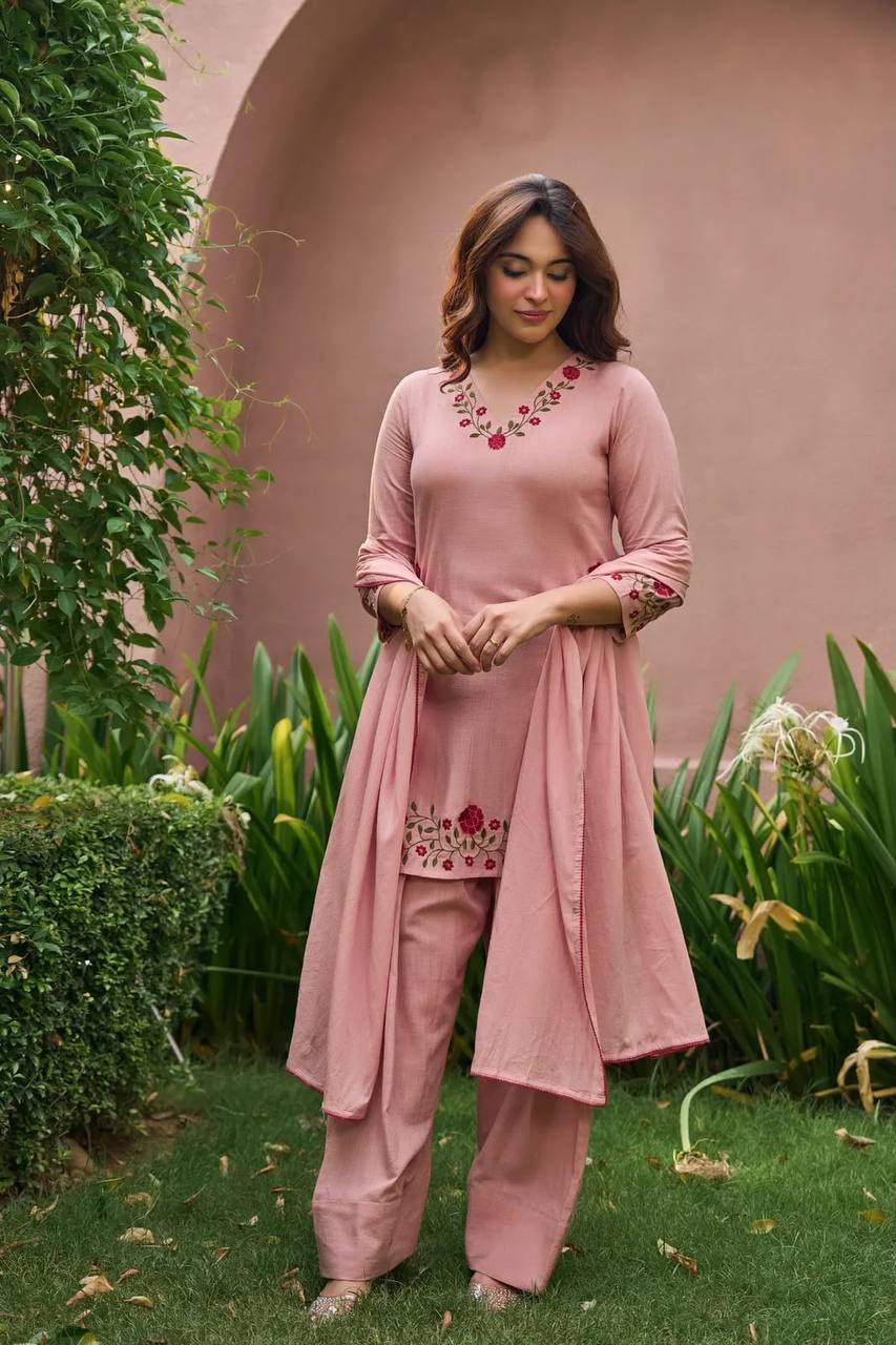 MV-FSH-012- Đesigner Party Wear Mal Chanderi Cotton Top with Farshi Salwar - Image 9