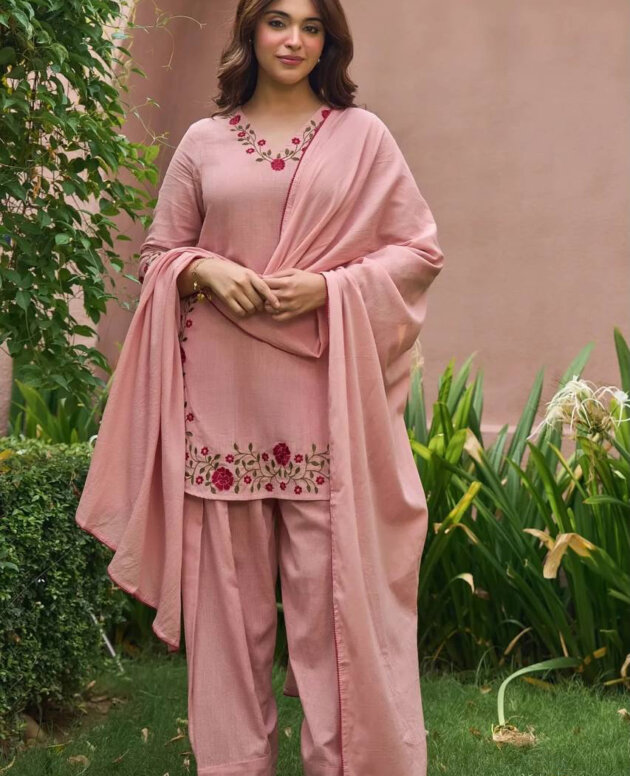 MV-FSH-012- Đesigner Party Wear Mal Chanderi Cotton Top with Farshi Salwar