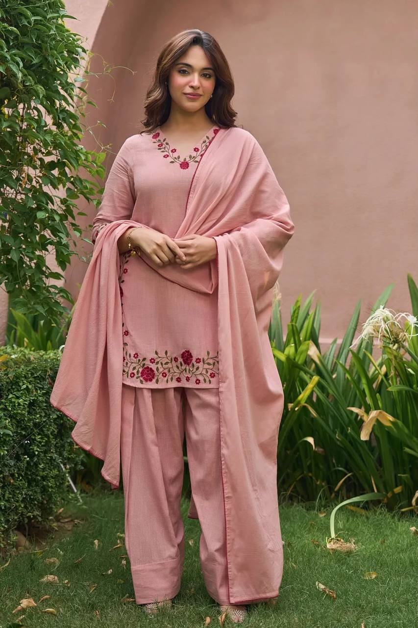 MV-FSH-012- Đesigner Party Wear Mal Chanderi Cotton Top with Farshi Salwar
